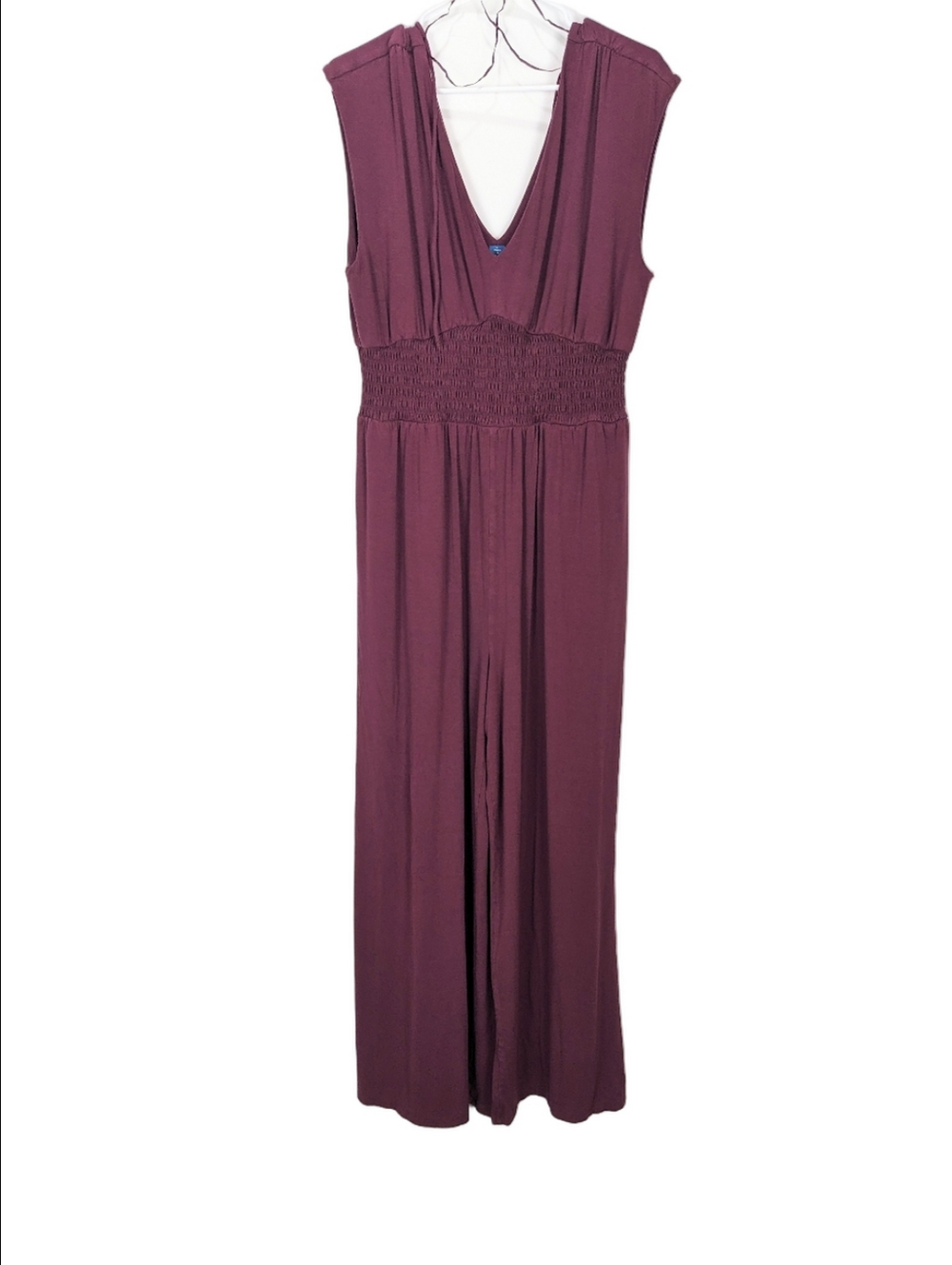 Old Navy Waist Defined Shirred Jumpsuit Dark Mauve Size Large Tall - Picture 9 of 9